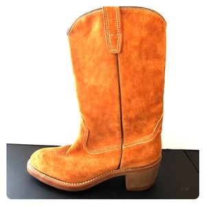 WOLVERINE western boots tan suede size 7.5M